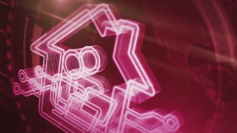 Remote work symbol loop digital concept Stock Footage 337407570