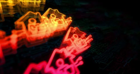 Remote work symbols loop cyber loop concept Stock Footage 337538097