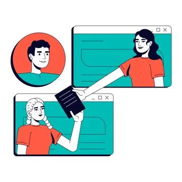 Remote work vector illustration concept Illustrazione stock