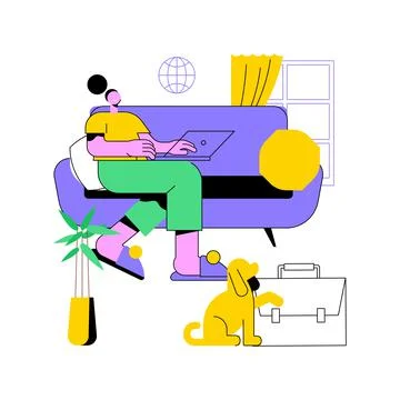 Remote worker abstract concept vector illustration. Stock Illustration