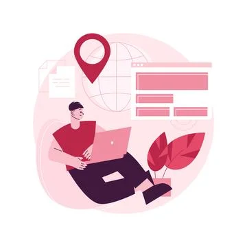 Remote worker abstract concept vector illustration. Stock Illustration