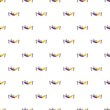 Remote worker relaxing in a hammock with laptop seamless pattern Stockillustratie