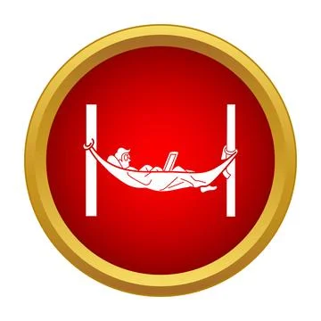Remote worker relaxing in hammock using laptop 스톡 일러스트
