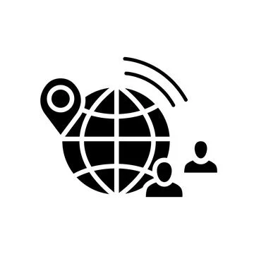 Remote workflow glyph icon Stock Illustration