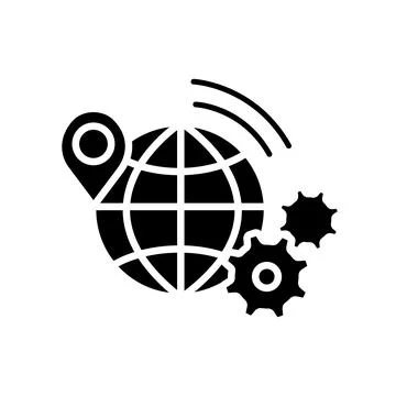 Remote workflow glyph icon Stock Illustration