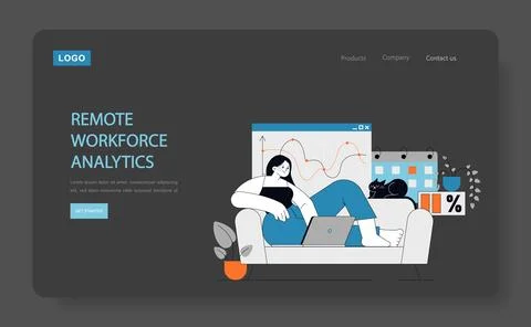 Remote Workforce Analytics concept Vector illustration Stock Illustration