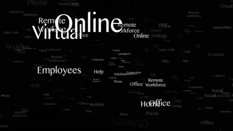 REMOTE WORKFORCE Keywords Animation, Background, Loop Video stock 149997443