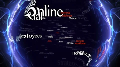 REMOTE WORKFORCE Keywords Animation, Background, Loop Stockbeeldmateriaal 149997876