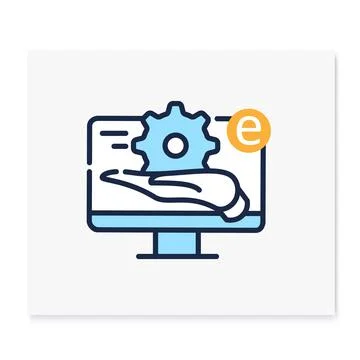 Remote working color icon Stock Illustration