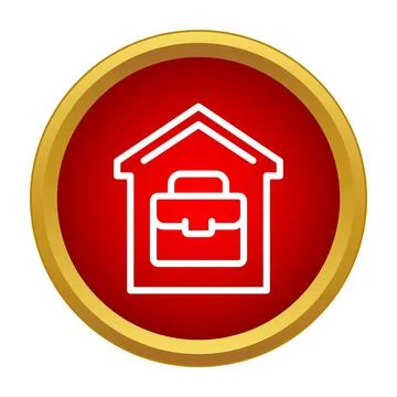 Remote working concept with briefcase in house icon Ilustración de archivo