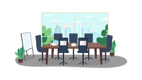 Remote working flat color vector illustration 스톡 일러스트
