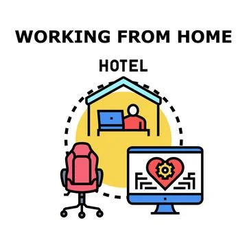 Remote working from home and hotel concept Stock Illustration