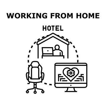 Remote working from home and hotel concept Stock Illustration