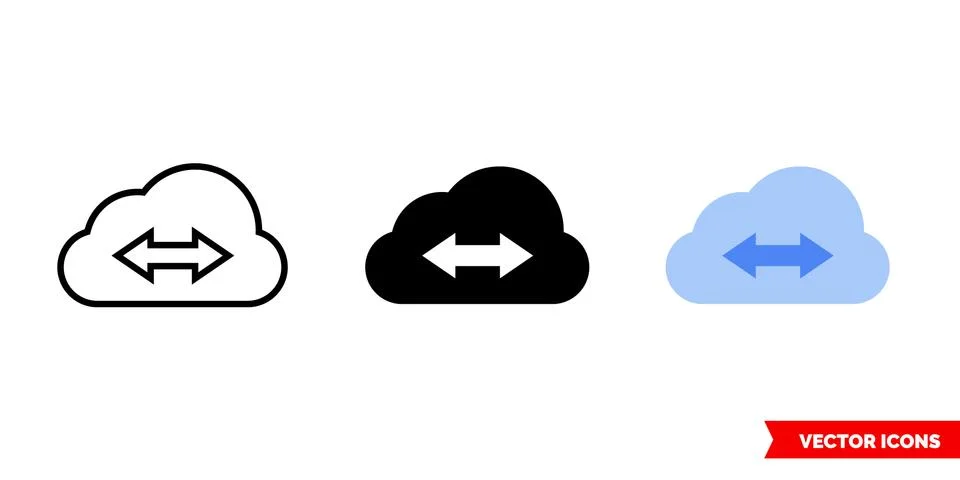 Remote working icon of 3 types color, black and white, outline. Isolated vect Stock Illustration