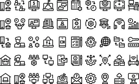 Remote working icons High-Quality Vector Icons Collection with Editable Str.. Stock Illustration
