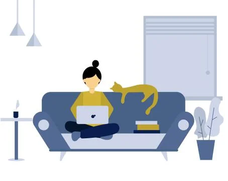 Remote Working Stock Illustration