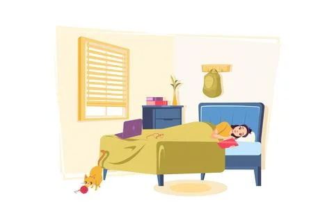 Remote working Illustration concept on white background Stock Illustration