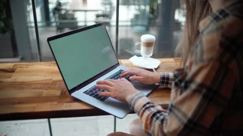 Remotely online smart working at a laptop Stock Footage 225029841