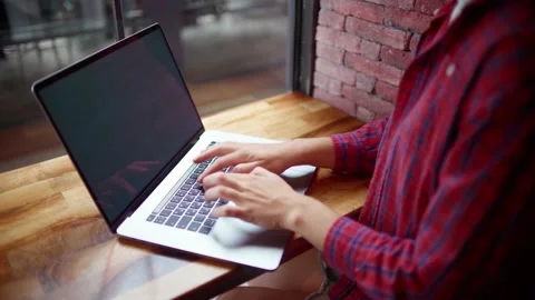 Remotely smart working at a laptop Stock Footage 225030974