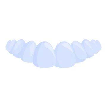 Removable clear plastic retainer showing perfect teeth alignment Stock Illustration