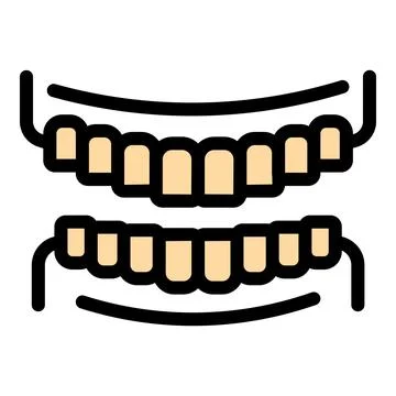 Removable dentures showing natural teeth and artificial teeth set, useful for Stock Illustration