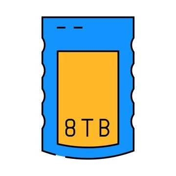 Removable hard drive icon color illustration Stock Illustration