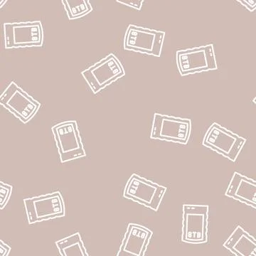 Removable hard drive line vector seamless pattern 스톡 일러스트