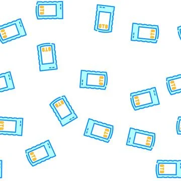 Removable hard drive vector seamless pattern Stock Illustration