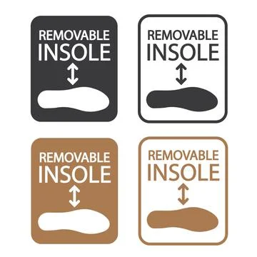 Removable insole in several variants and color. Stock Illustration