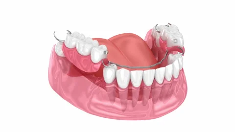 Removable partial denture, mandibular pr... | Stock Video | Pond5