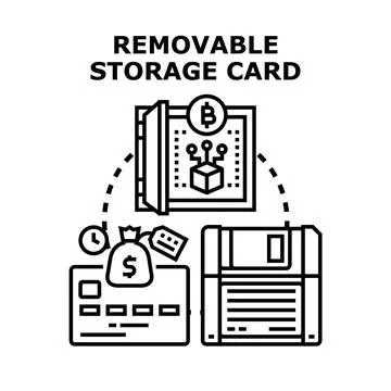 Removable storage card concept illustrating data security Stock Illustration