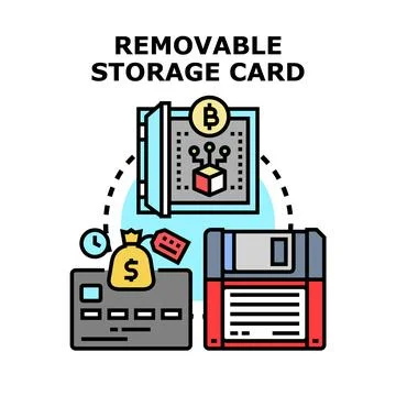 Removable storage card concept illustrating data security Stock Illustration