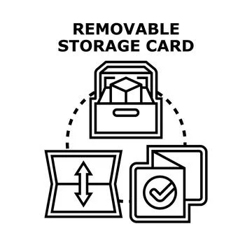 Removable storage card data transfer concept Stock Illustration