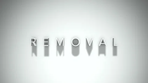 Removal 3D title animation with shadows on a white background Stock Footage 297516189