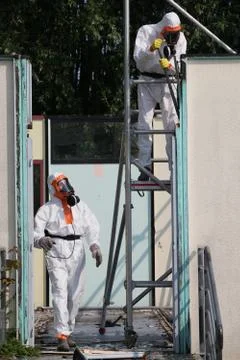 Removal asbestos Stock Photos