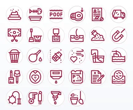 Removal Comprehensive Vector Bundle with 28 Editable Bold Line 128x128 Icons Stock Illustration