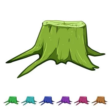 Removal stump cartoon vector graphic Stock Illustration