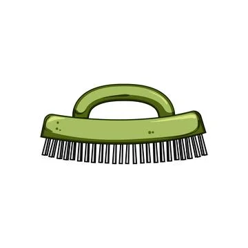 Removal wire brush cartoon vector illustration Stock Illustration