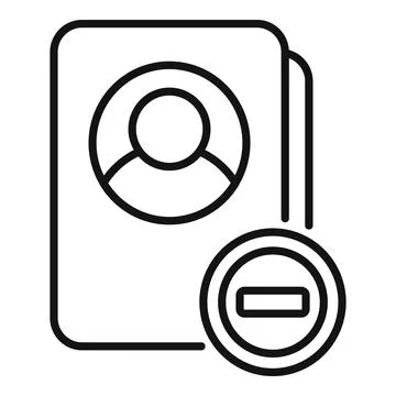 Remove account icon outline vector. Delete service イラスト素材
