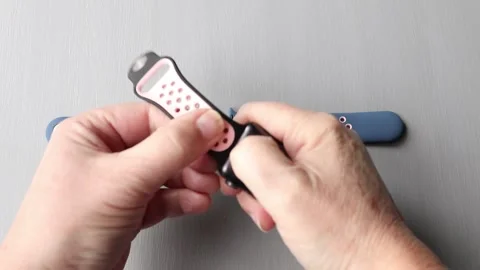 Remove and replace Apple Watch strap Video stock 146448670