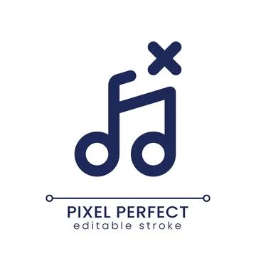 Remove audio track pixel perfect linear ui icon Stock Illustration