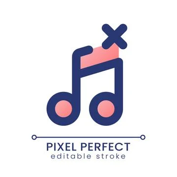 Remove audio track pixel perfect gradient fill ui icon 스톡 일러스트