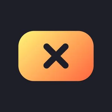 Remove background orange solid gradient ui icon for dark theme Stock Illustration