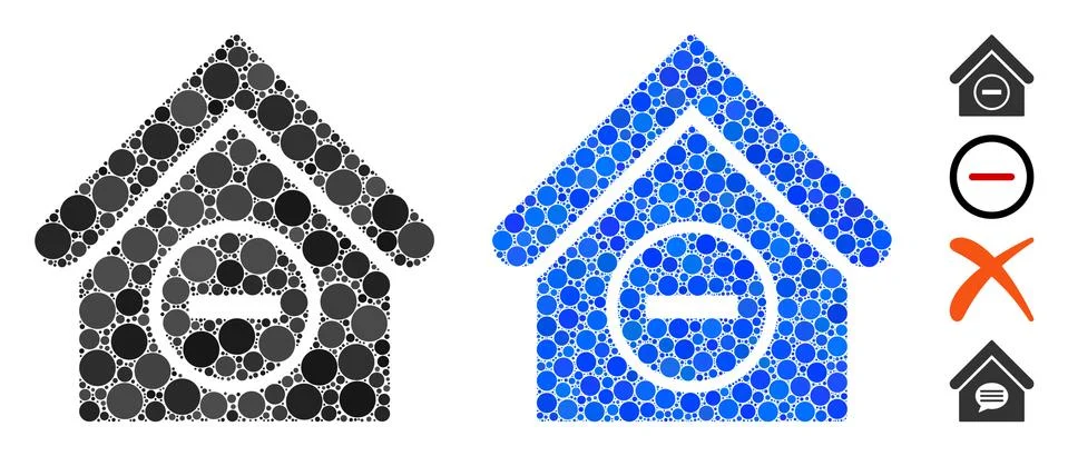 Remove Building Mosaic Icon of Circle Dots Ilustración de archivo