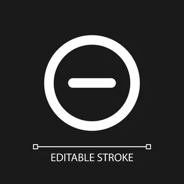 Remove button pixel perfect white linear ui icon for dark theme 库存插图