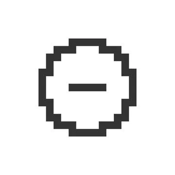 Remove button pixelated ui icon Stock Illustration