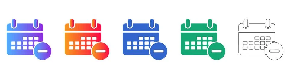 Remove Calendar Date Icons Stock-Illustration