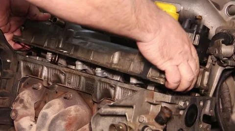 Remove The Car Engine Stock Footage 66233399