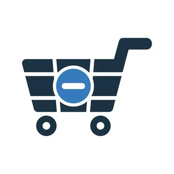 Remove cart icon, delete from shopping cart Stock Illustration