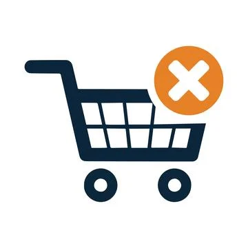 Remove to cart icon. Simple editable vector isolated on a white background. Stock Illustration